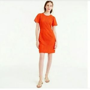 J. Crew bright orange eyelet flutter sleeve dress